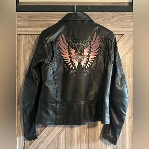 Harley-Davidson Pink Collection Jacket with Pink Wing Design